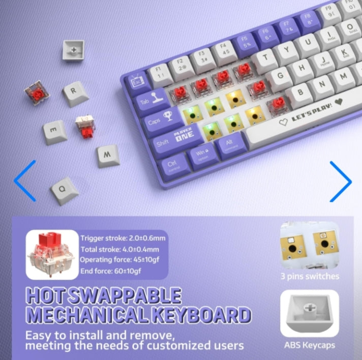 لوحة مفاتيك ميكانيكية Hot-Swappable